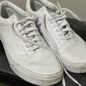 Vans Old Skool White Synthetic Leather Men's Sneakers